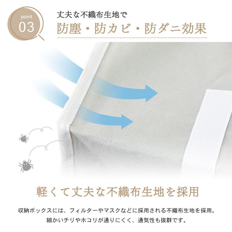 収納BOX一体型衣類用圧縮袋 Lサイズ グレー