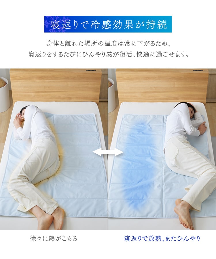 2点目半額クーポン】ジェルマット 冷感 90×140cm アイスブルー