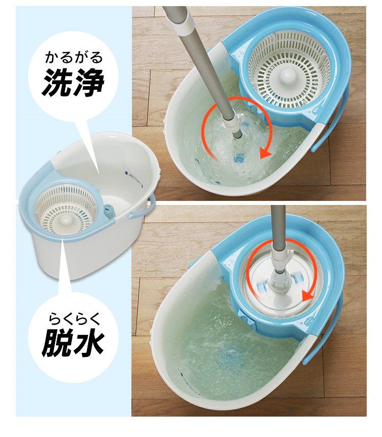 【完売品】【手回しタイプ】回転モップセット KMT-420 ダークグレー3