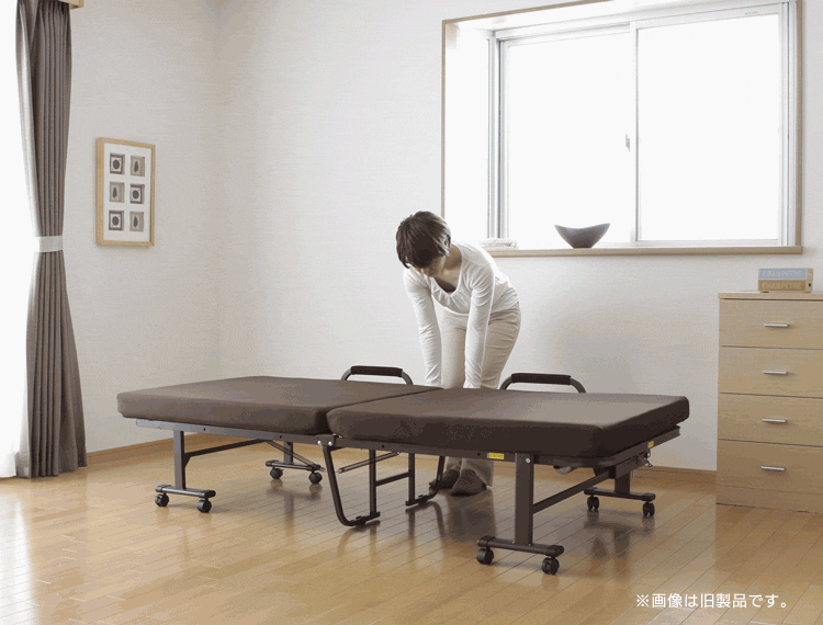 折りたたみ電動リクライニングベッド ハイタイプ シングル OTB-KDHブラウン7