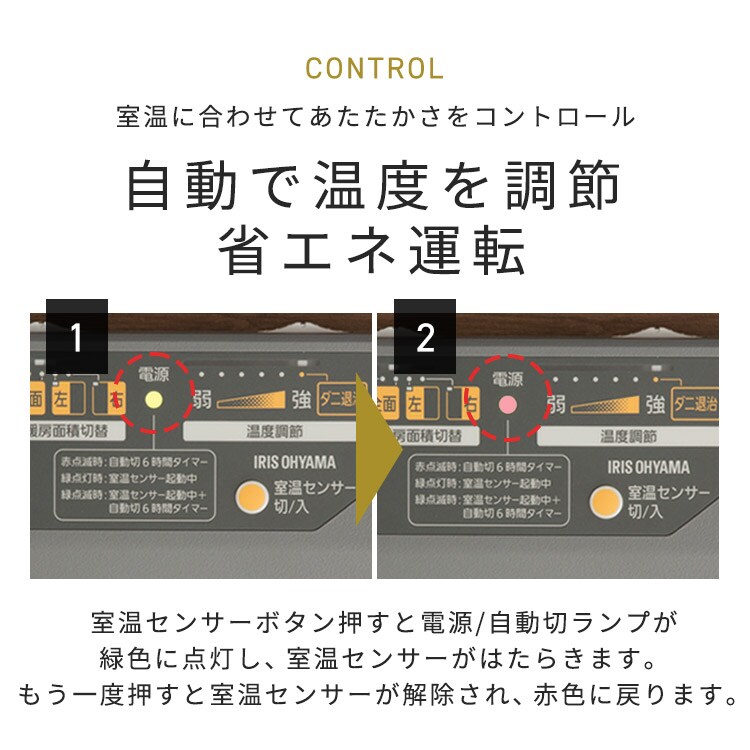 ホットカーペット 2畳 176×176 温度調節無段階 HCM-T1818 省エネ室温
