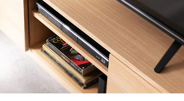 【時間帯指定不可】ボックステレビ台 125cm BTS-SD125U-N ナチュラル 5