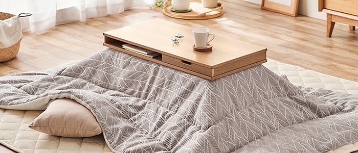 天板は傷に強いメラミン採用。石目調コタツ105x65cmこたつ長方形（1102