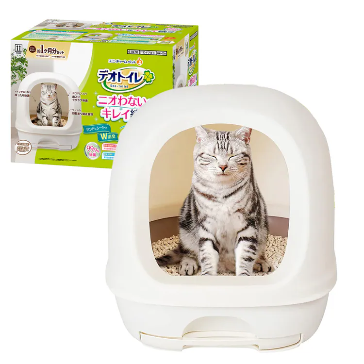 ユニ・チャーム デオトイレ フード付き本体セット ナチュラルアイボリー 【プラザセレクト】