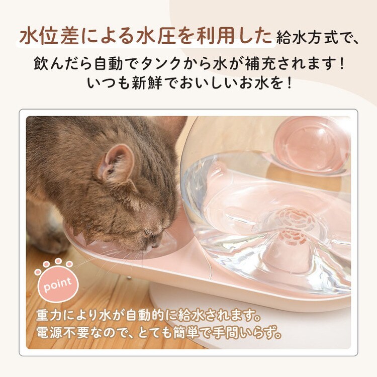 猫犬給水器自動給水器静音フィルター付きコードレス大容量お手入れ簡単選べるカラーペット給水器猫犬かたつむり型給水器